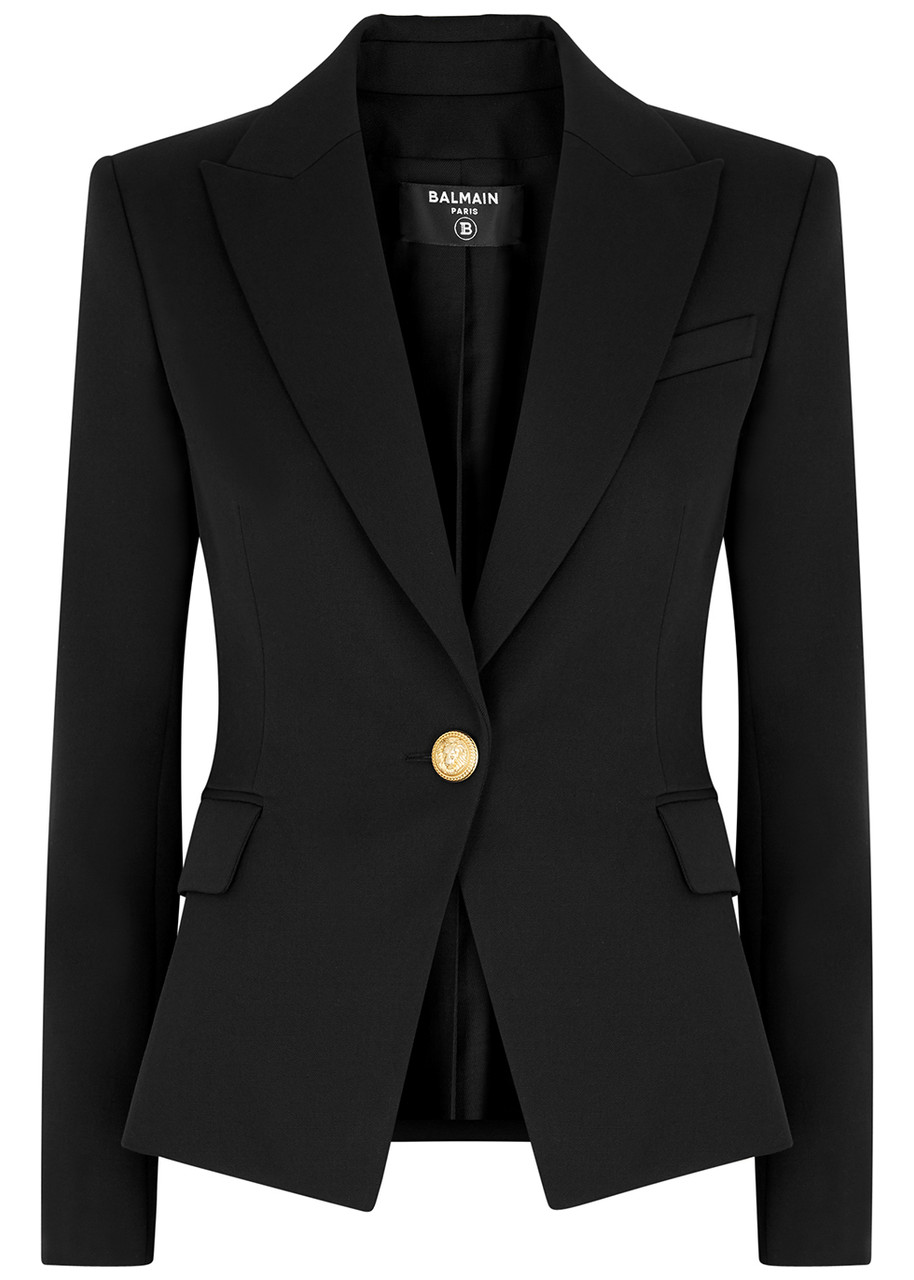 Balmain Wool Blazer In Black