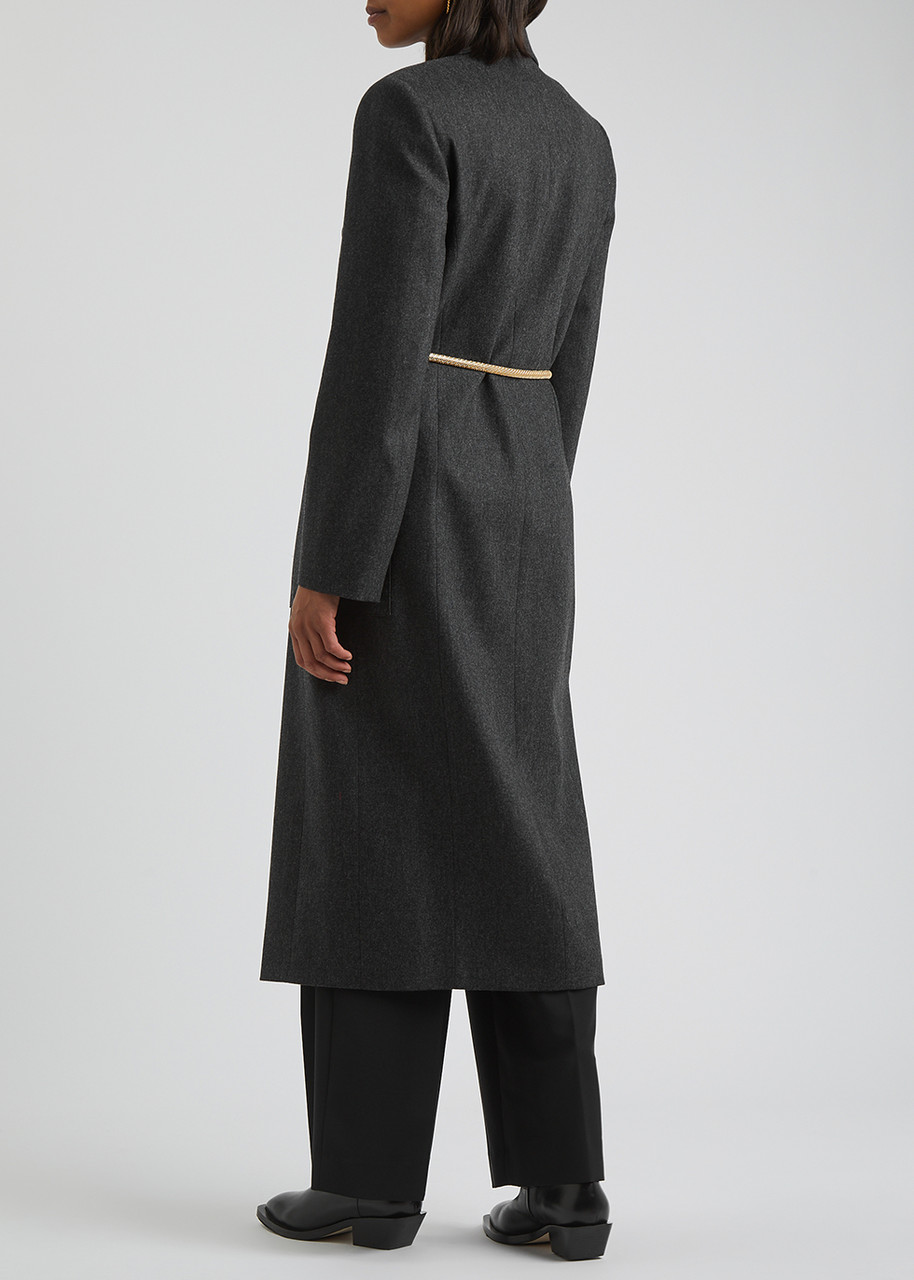  Christopher Kane Dark Grey Double-breasted Wool-blend Coat - 14 