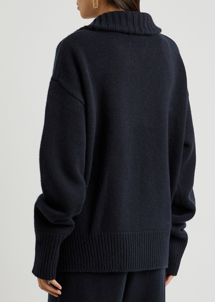  Extreme Cashmere N°143 Extra Nice Navy Cashmere Jacket - One Size 