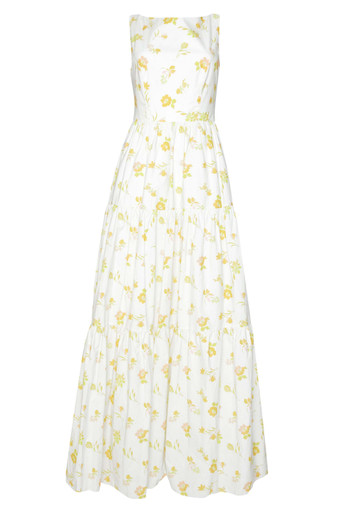 TRUE DECADENCE Cream yellow floral backless maxi dress | Harvey
