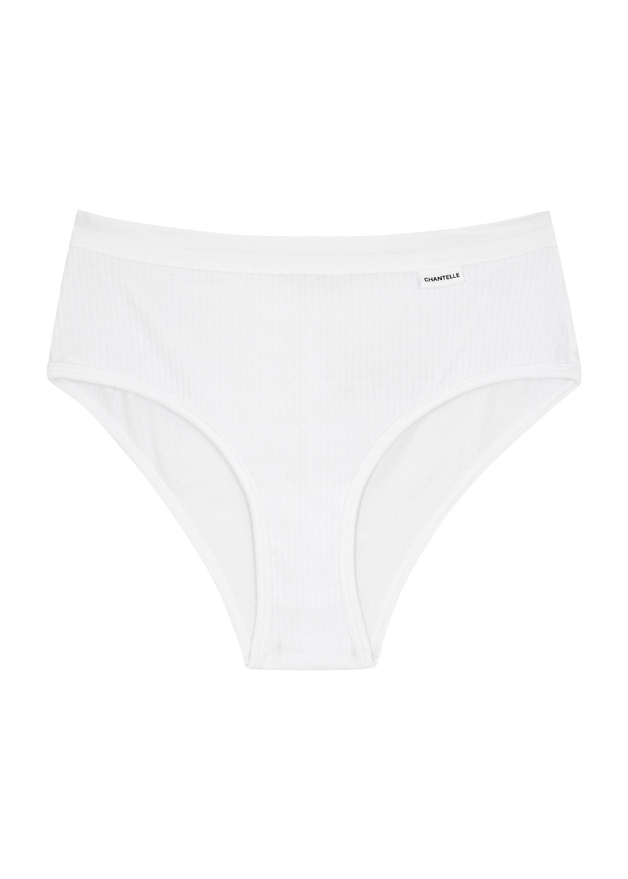 Chantelle Comfort Ribbed Stretch-cotton Briefs - White - S