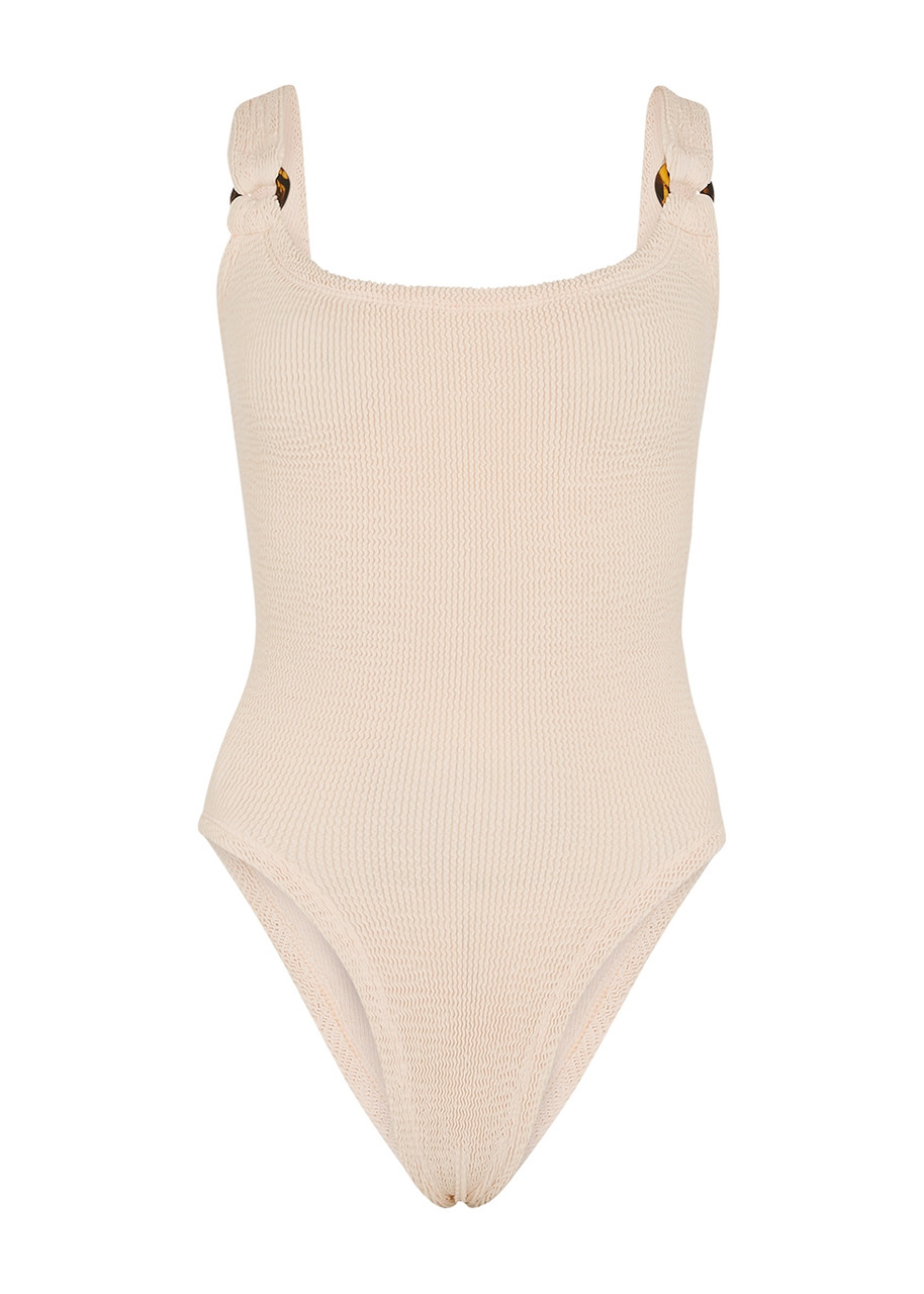 Hunza G Domino Blush Seersucker Swimsuit - Light Pink - One Size