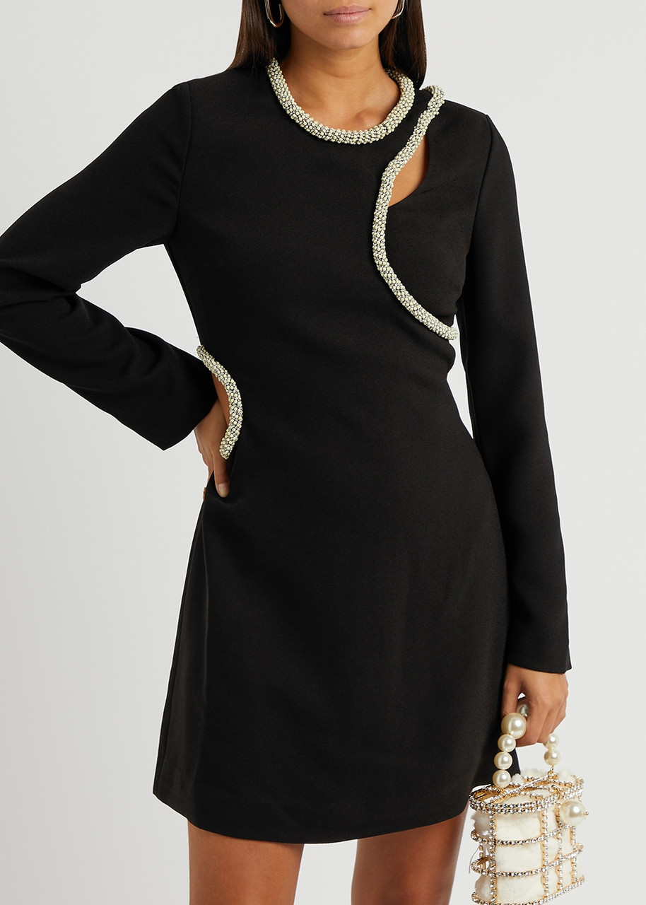  Simkhai Katharine Embellished Cut-out Mini Dress - Black - 6 