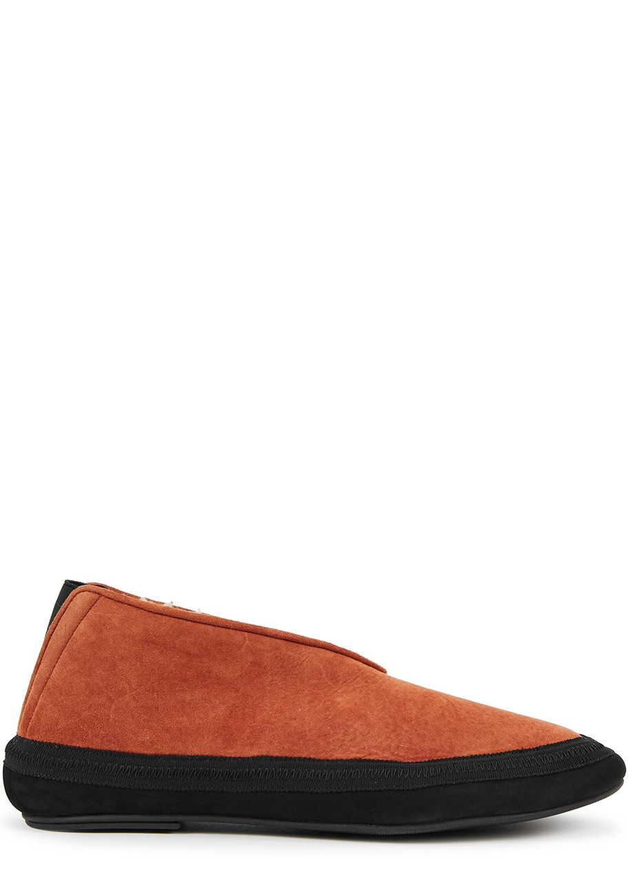 The Row Fairy Brown Shearling Flats - Tan - 5