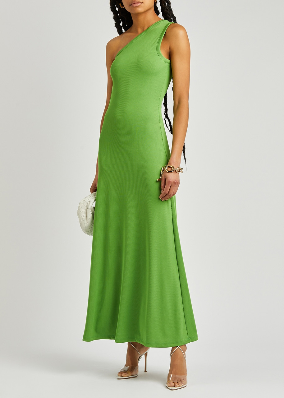  Christopher Esber Fran Green One-shoulder Jersey Maxi Dress - 8 