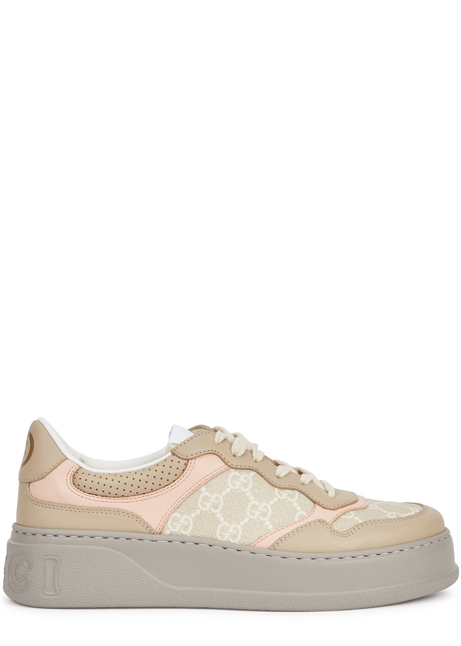 Gucci Chunky B Monogrammed Canvas and Leather Sneakers - Beige - 4