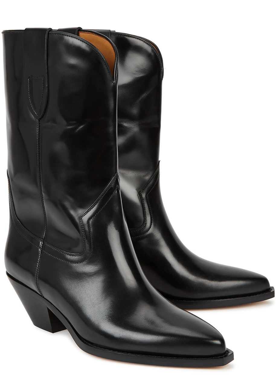 Isabel Marant Étoile Dahope 50 Black Leather Ankle Boots In Black