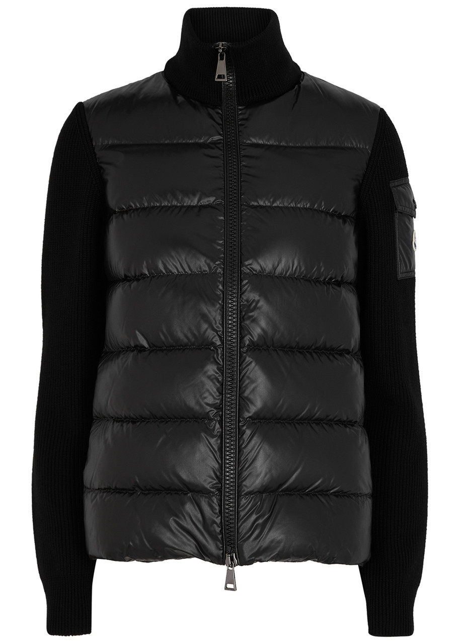 Moncler Quilted Shell And Wool Jacket, Black, Jacket, Quilted - L