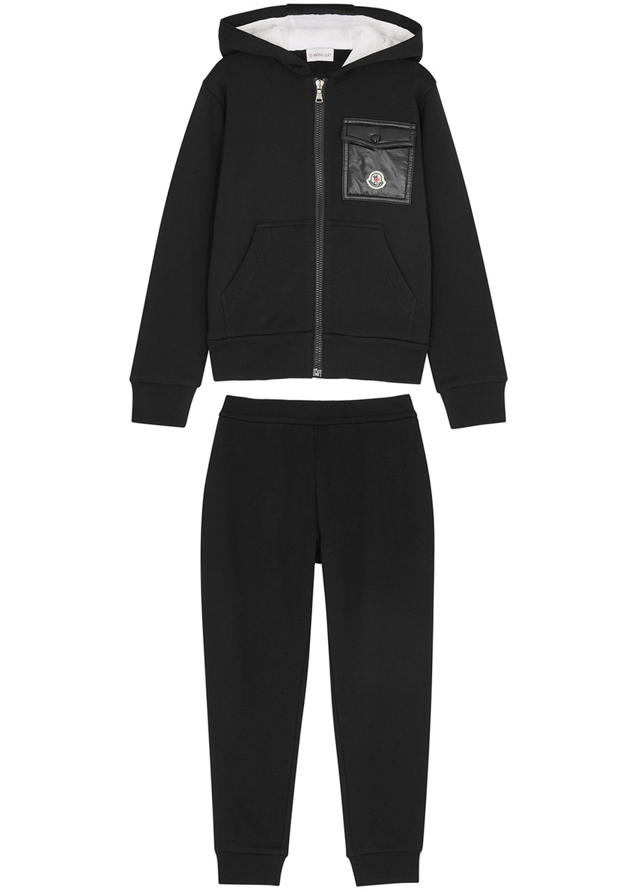 Moncler Kids Logo Cotton Tracksuit (8-10 Years) - Black
