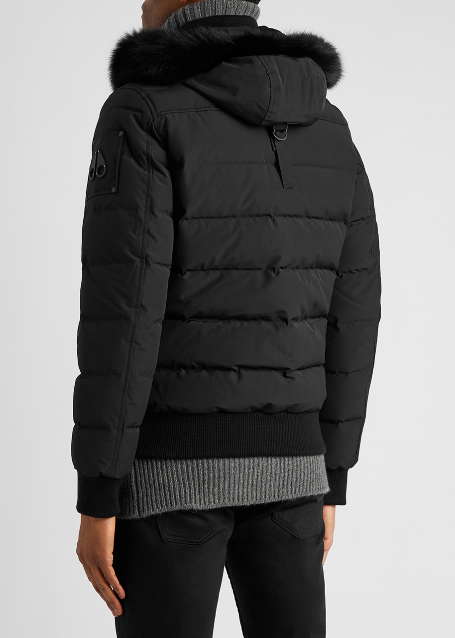  Moose Knuckles Scotchtown Fur-trimmed Quilted Shell Jacket - Black - Xl 