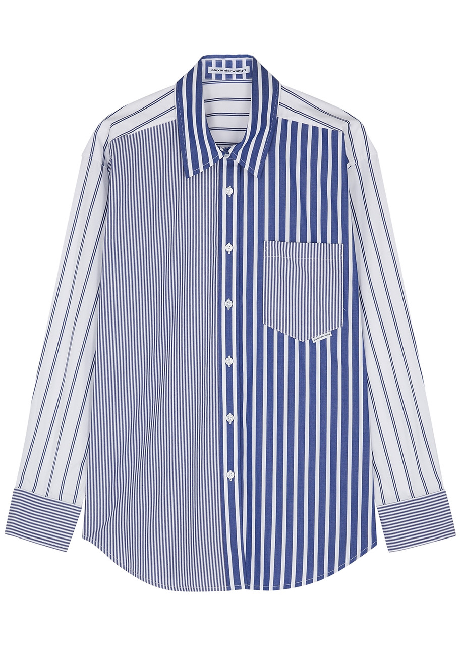 Alexander Wang T Alexanderwang.t Striped Cotton-poplin Shirt In Blue