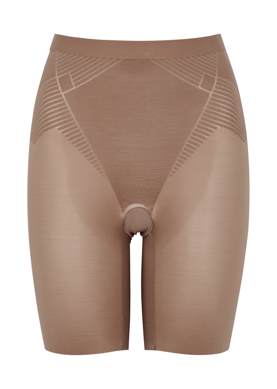 Spanx Thinstincts 2.0 Mid-thigh Shorts In Light Brown