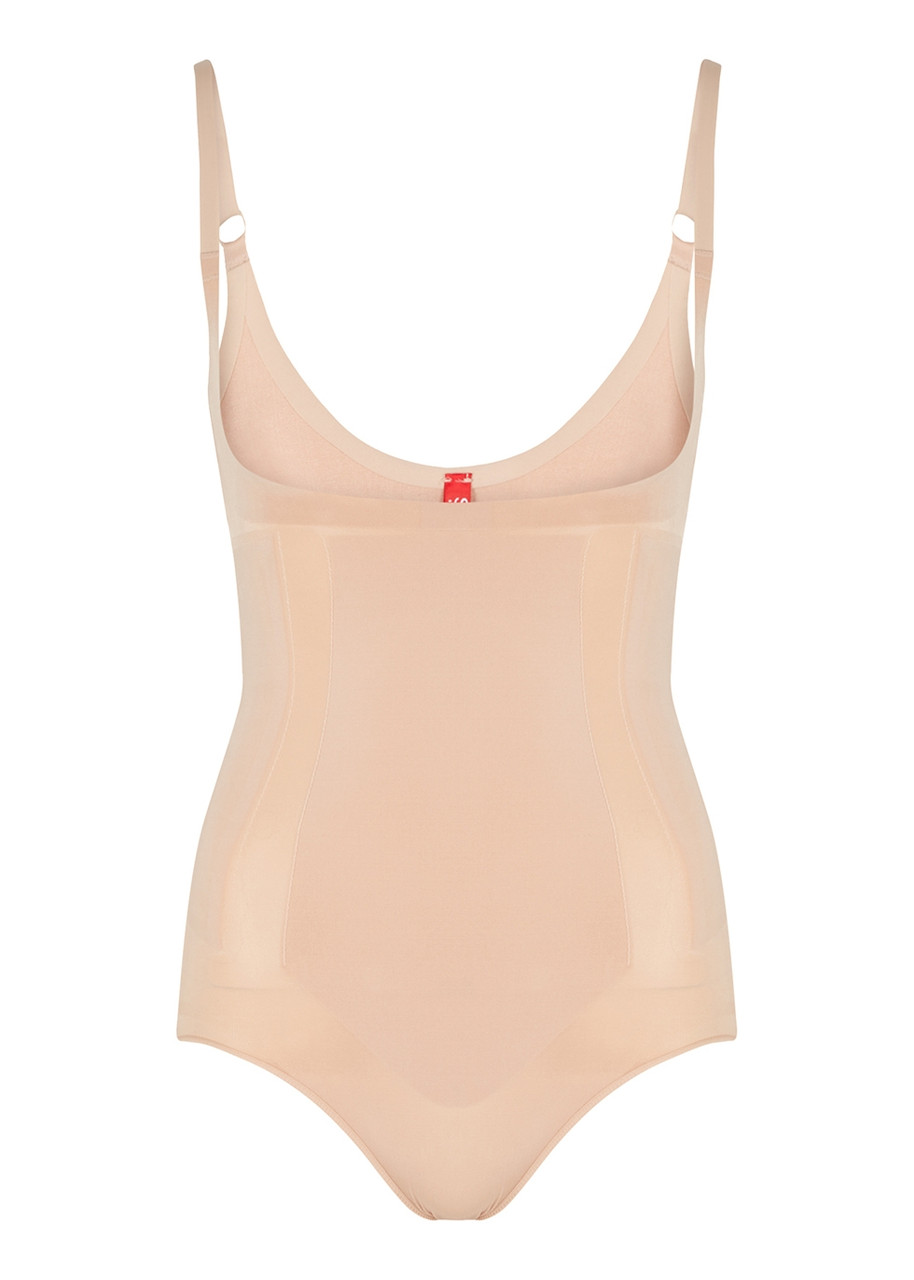 Spanx Oncore Open-bust Bodysuit In Beige