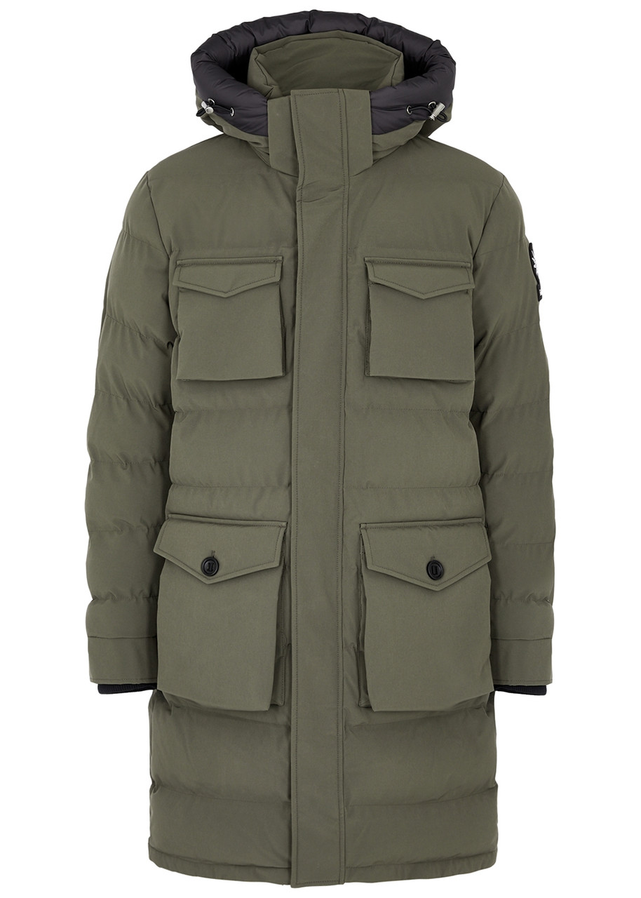 Sandbanks Branksome Quilted Shell Coat - Khaki - Xxl