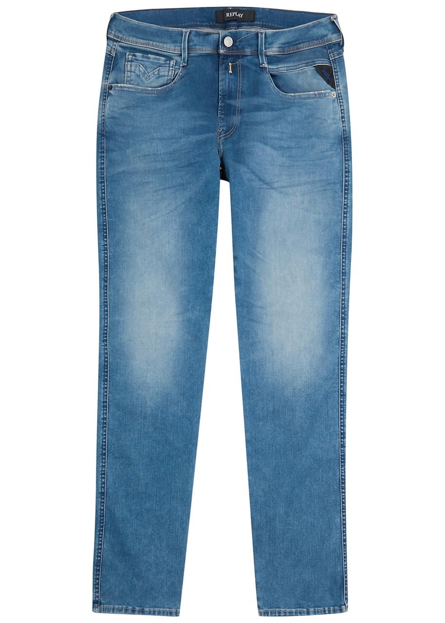 Replay Anbass Hyerflex X-lite Re-used Blue Slim-leg Jeans