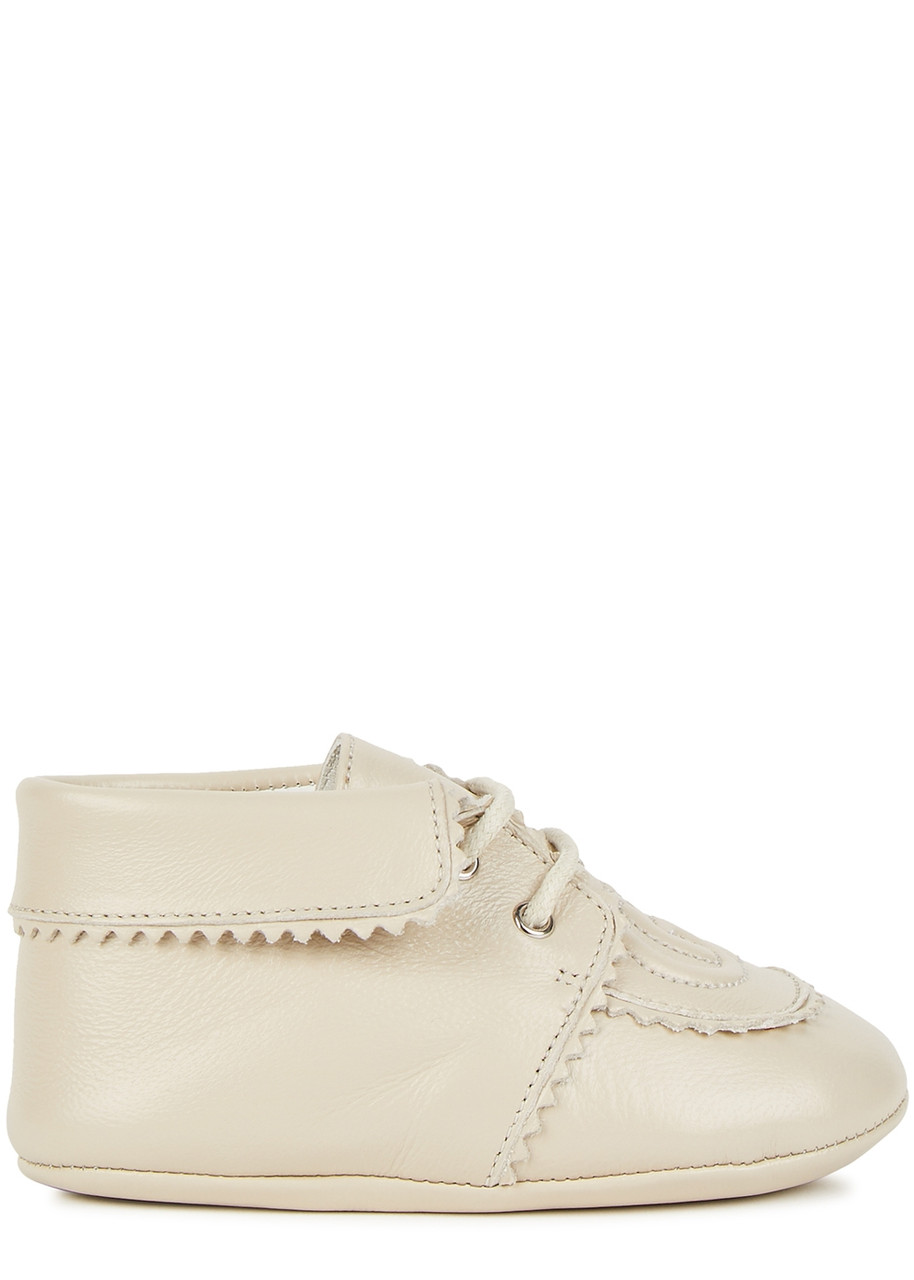 Gucci Kids Sam GG Leather Shoes - White - 1 New Born