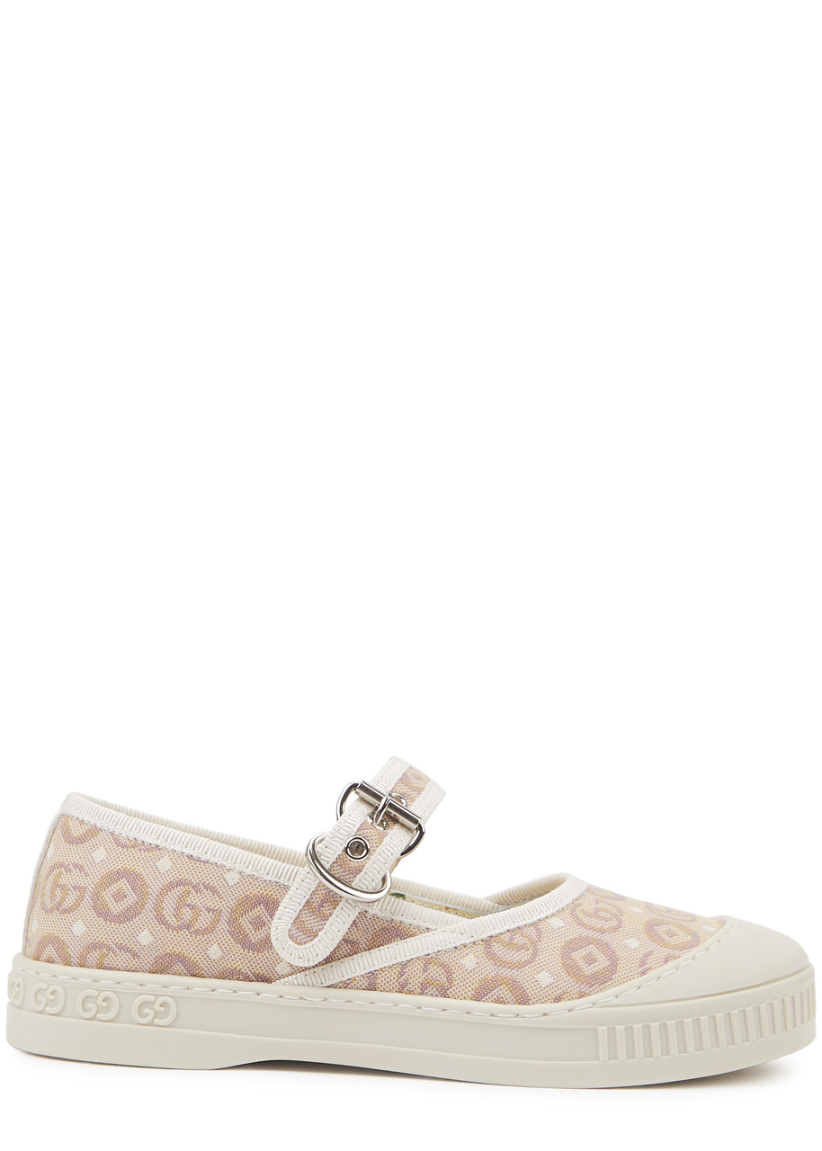 Gucci Kids Melanie Gg-jacquard Canvas Flats - Multicoloured - 12.5 Jnr