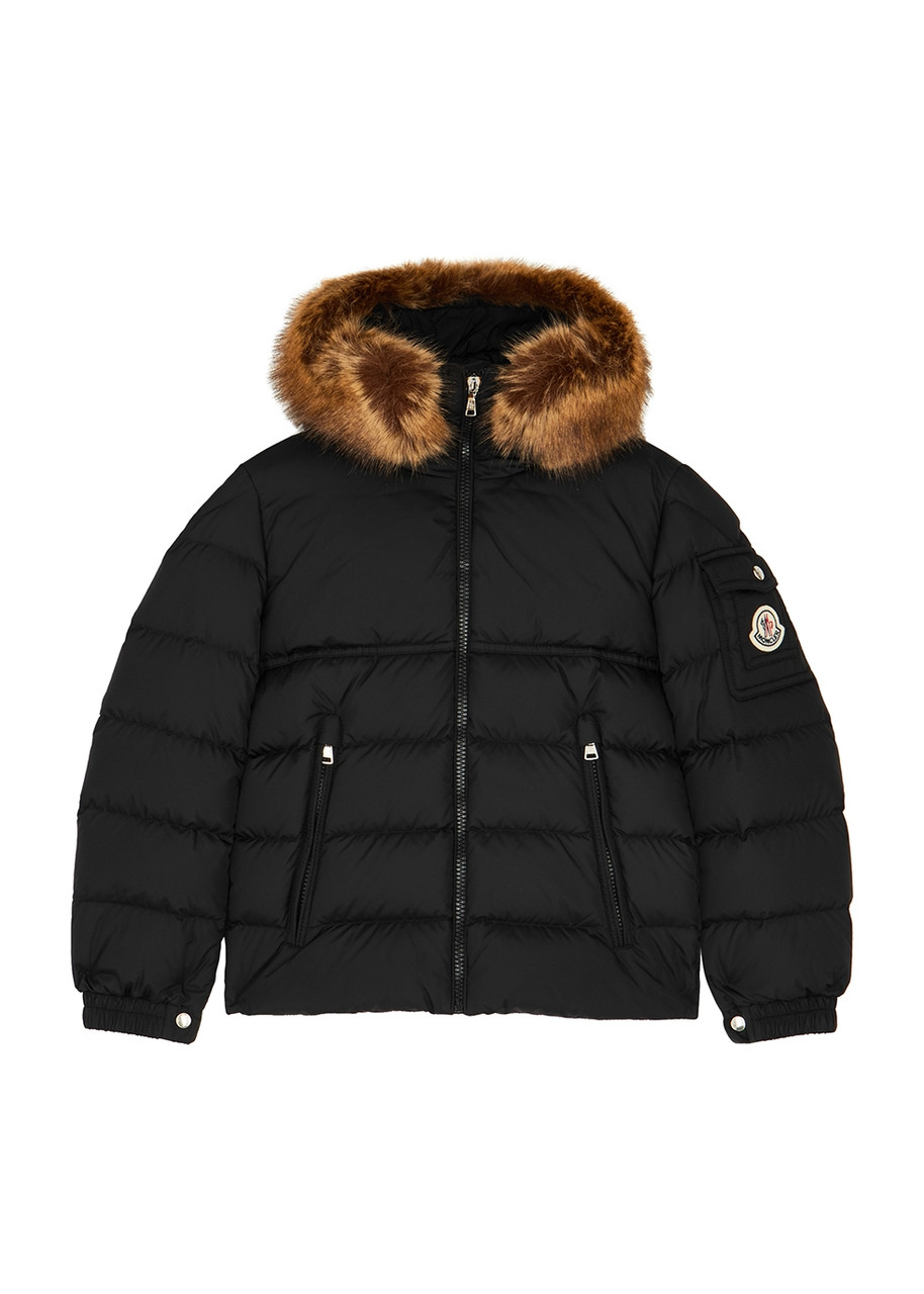 Moncler Kids New Byron Faux Fur-trimmed Quilted Shell Jacket (8-10 Years) - Black
