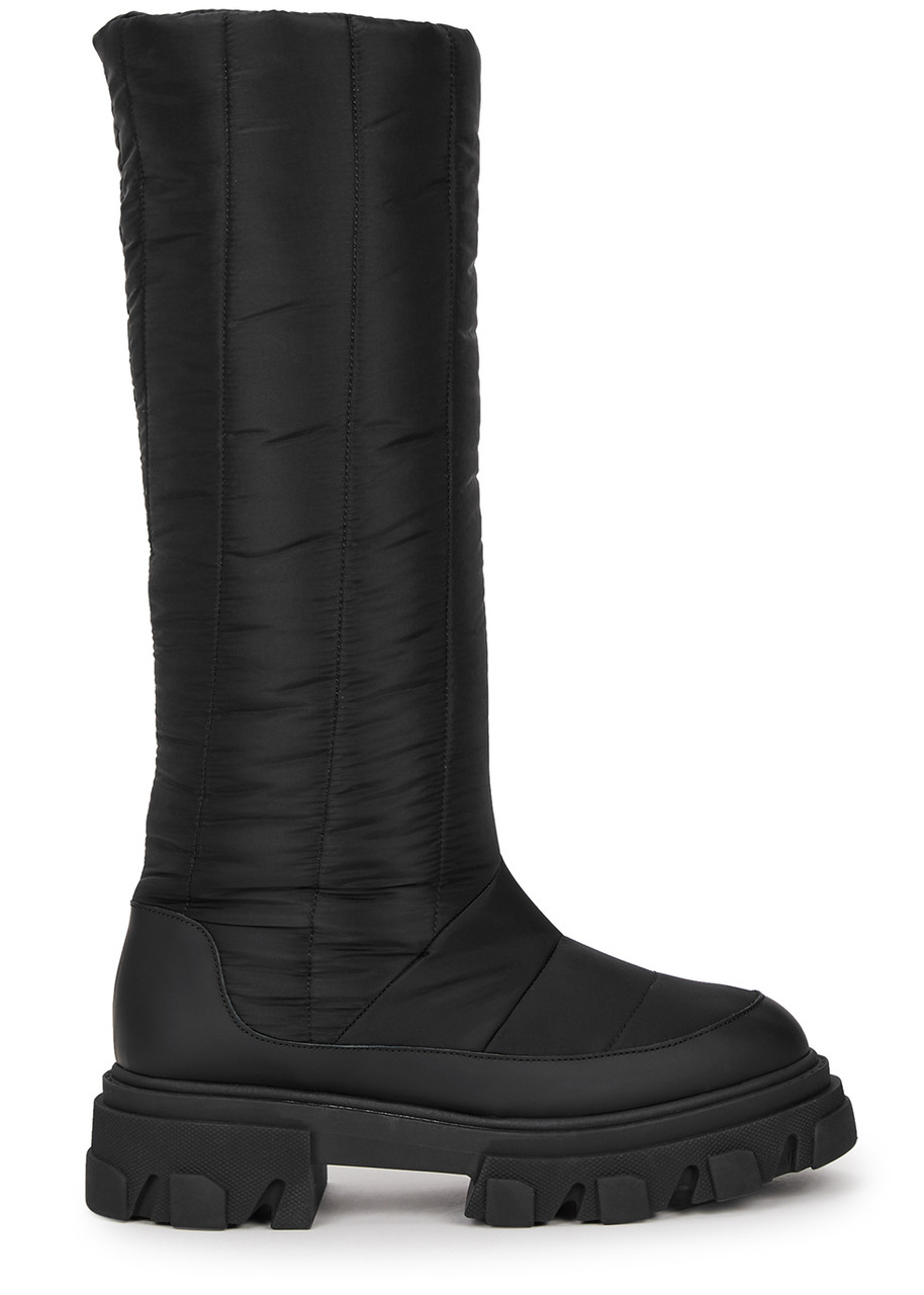 Gia Borghini Gia 19 Quilted Nylon Knee-high Boots - Black - 4
