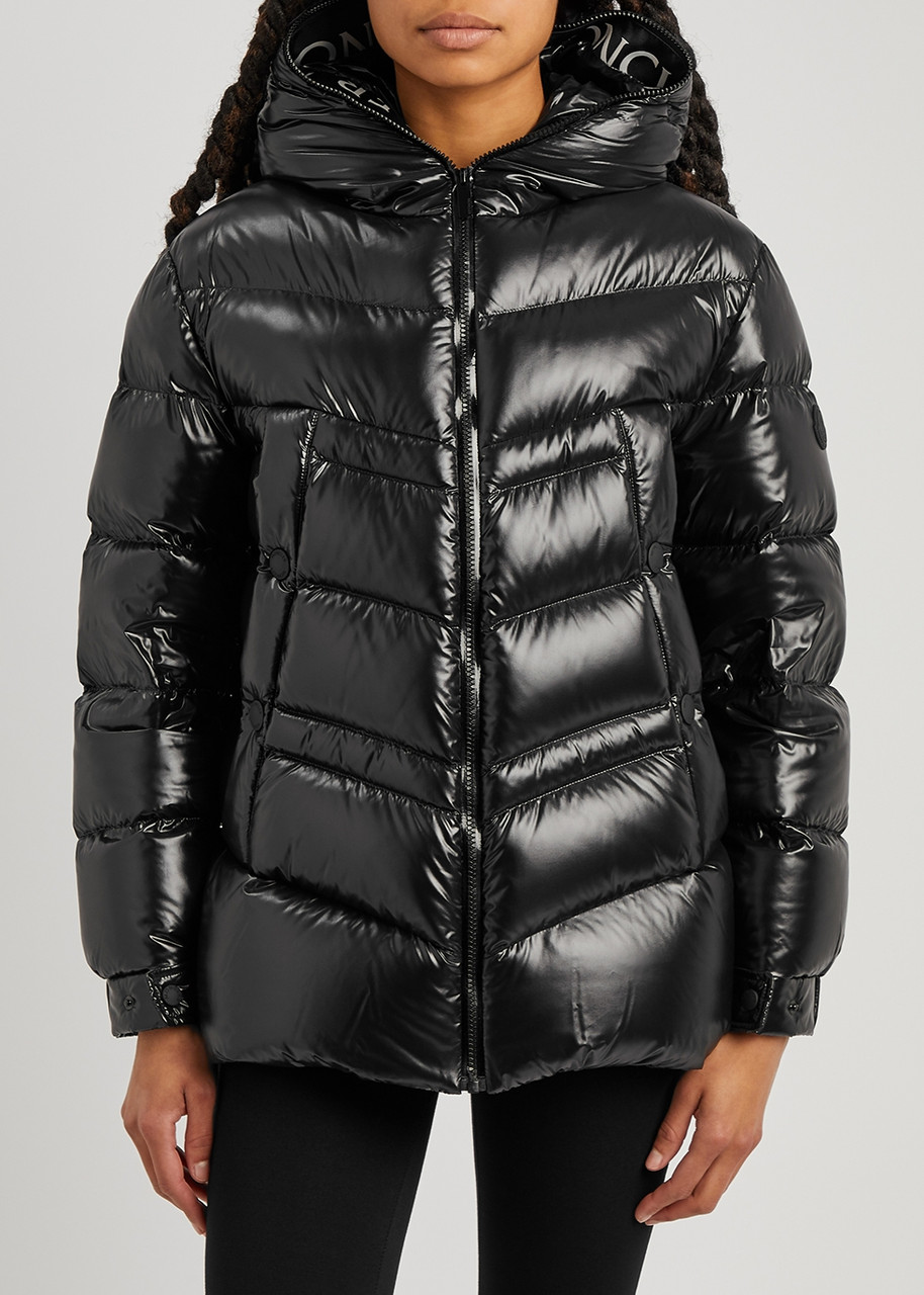  Moncler Clair Quilted Glossed Shell Jacket - Black - 5 
