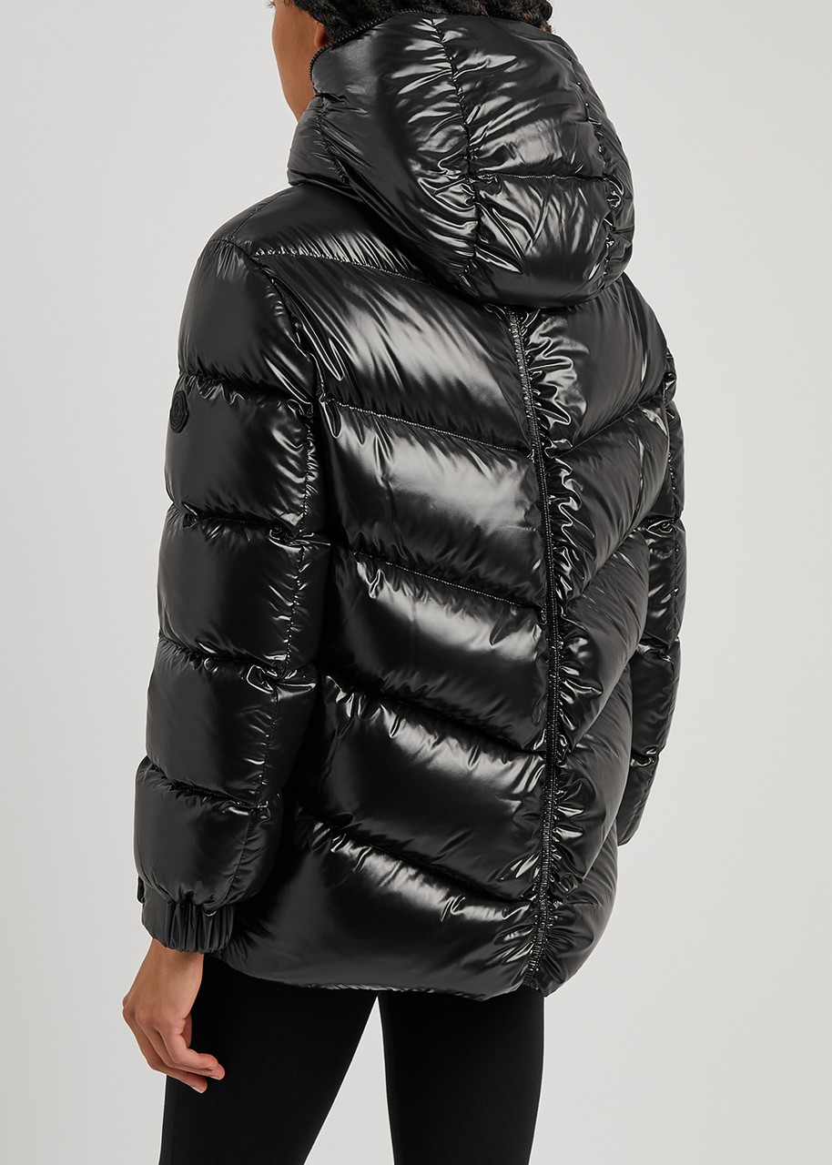  Moncler Clair Quilted Glossed Shell Jacket - Black - 5 