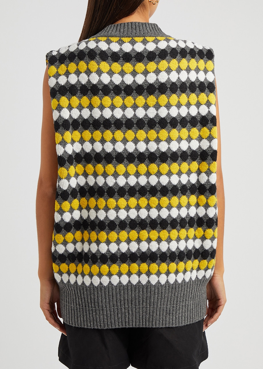  Plan C Circle-intarsia Wool Vest - Multicoloured - 8 