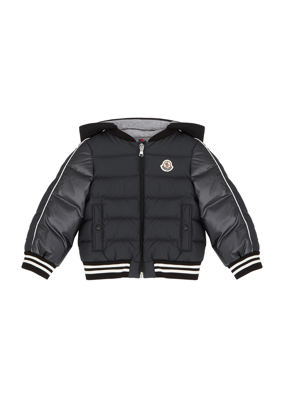 Moncler Kids Merih Black Quilted Shell Bomber Jacket