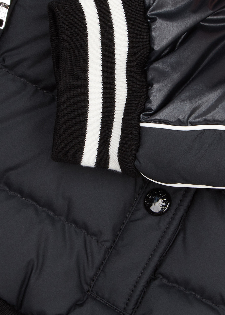  Moncler Kids Merih Black Quilted Shell Bomber Jacket 