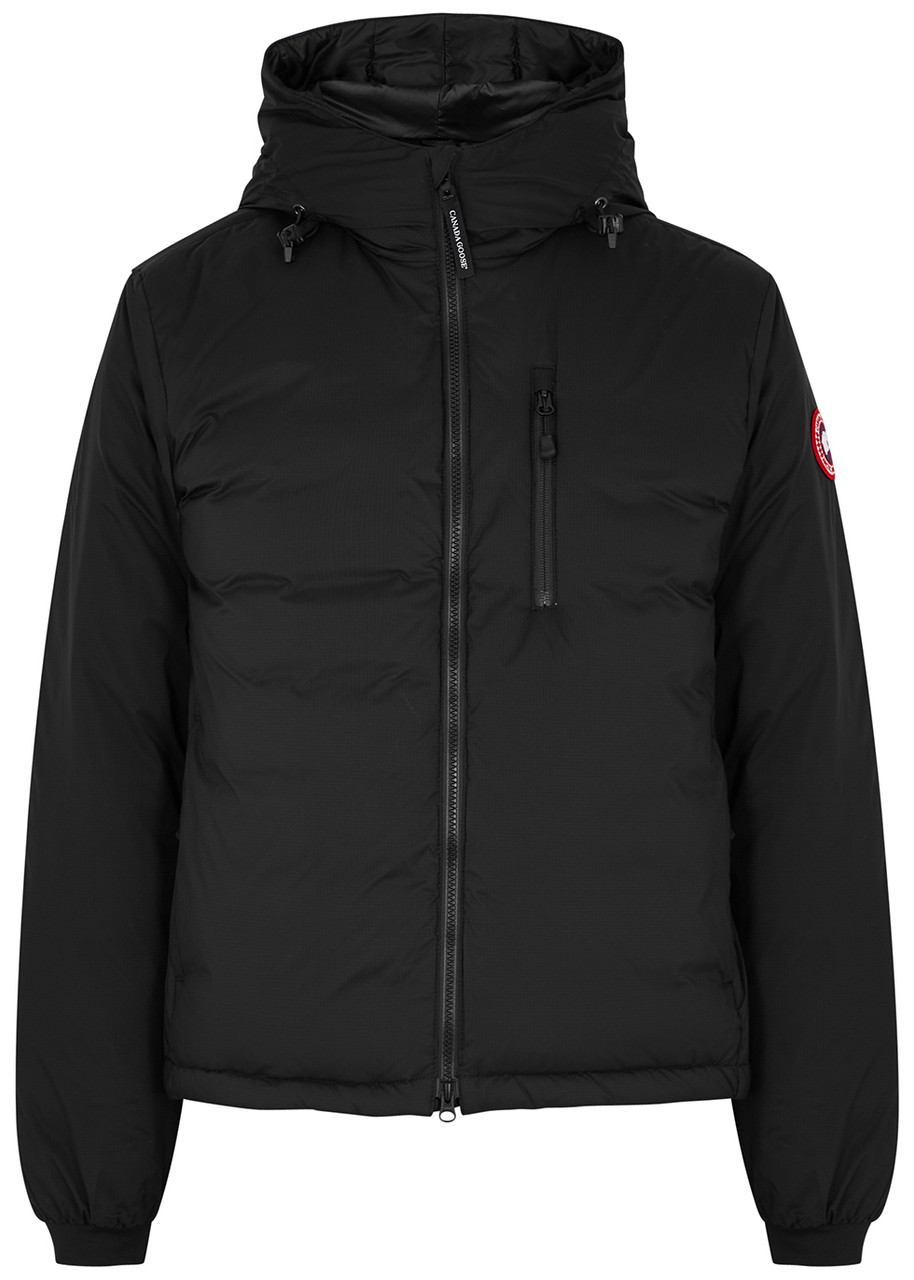 Canada Goose Lodge Black Hooded Feather-light Shell Jacket - M