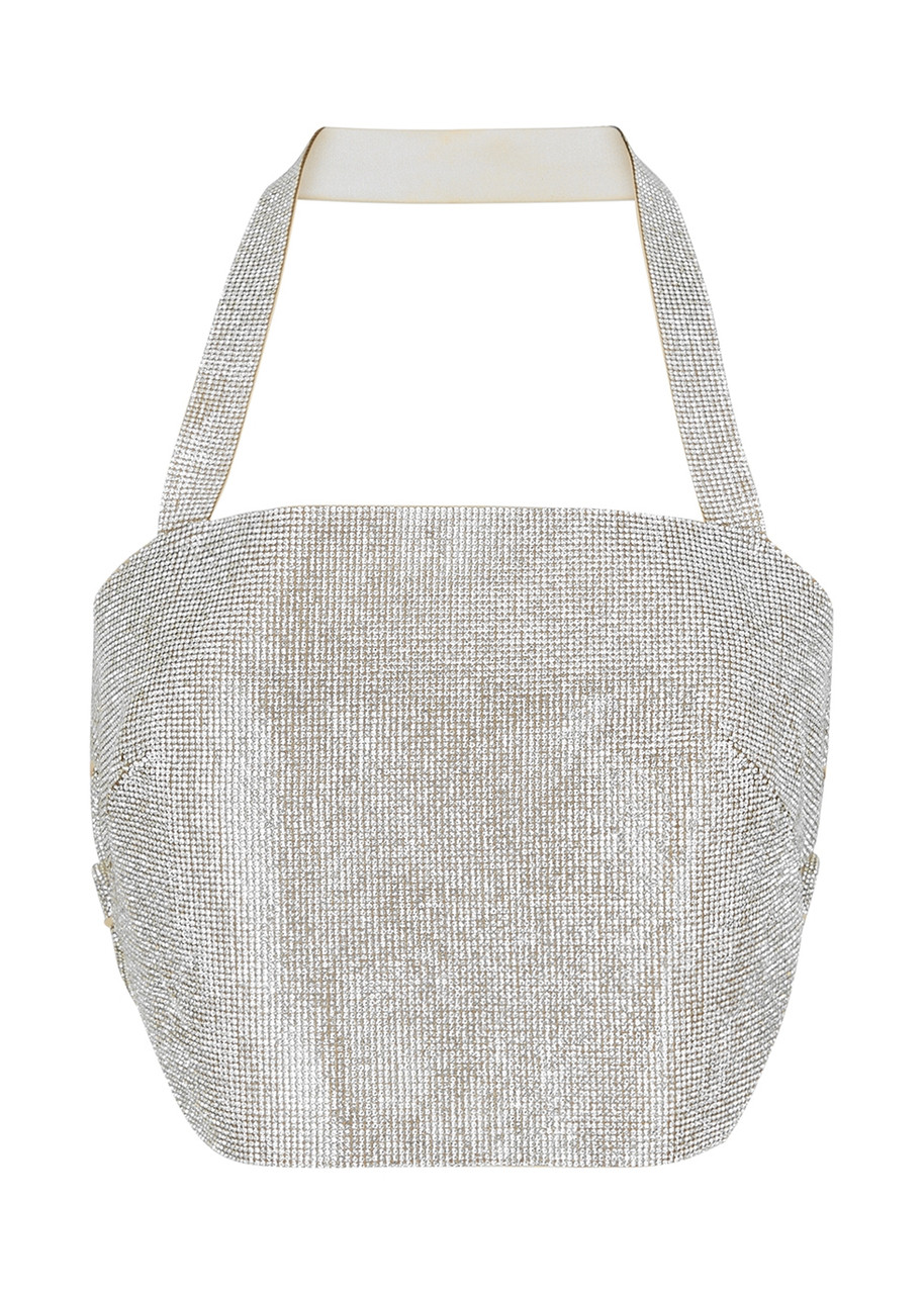 Nue Studio Estelle Silver Halterneck Crystal top - XS