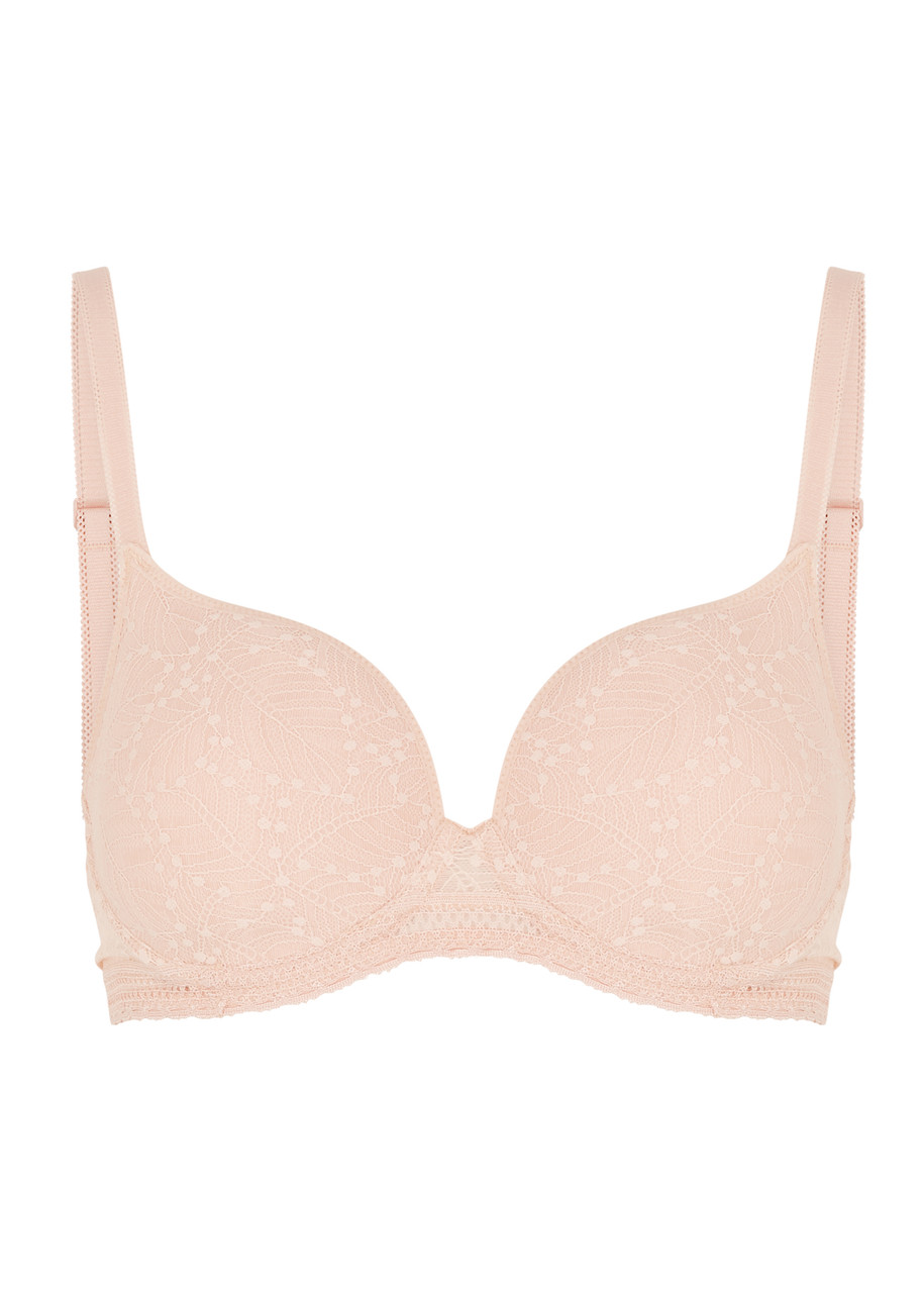 Simone Perele Simone Pérèle Comete Spacer Underwired Lace Plunge Bra In Sand