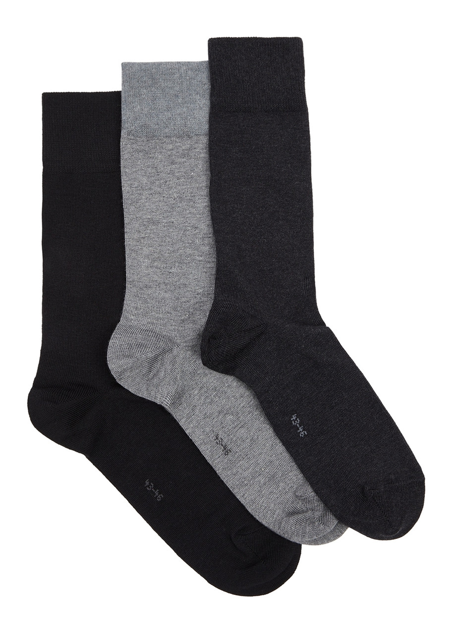 Falke Happy Cotton-blend Socks In Black