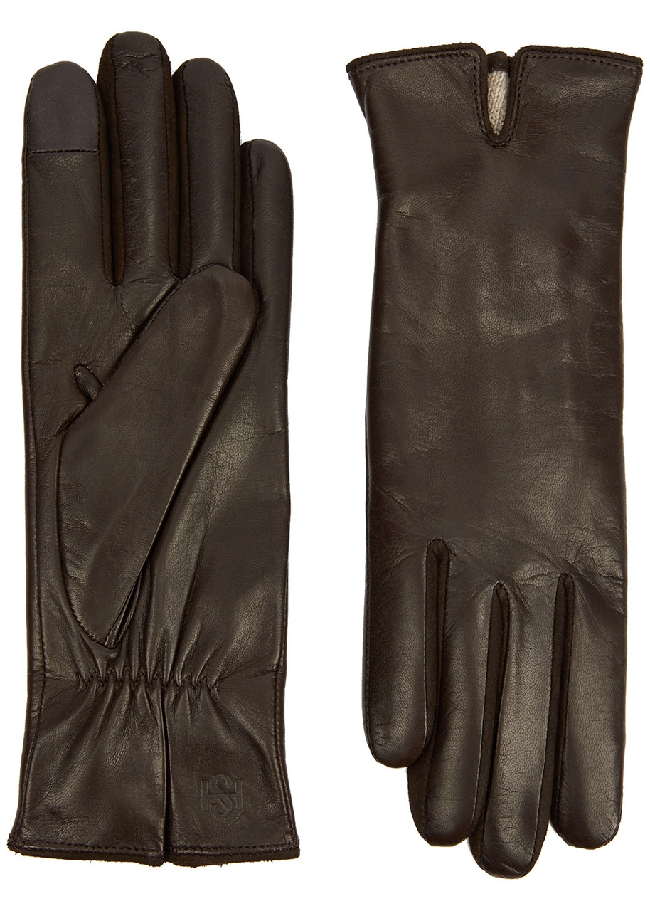 Handsome Stockholm Essentials Leather Gloves - Chocolate - S
