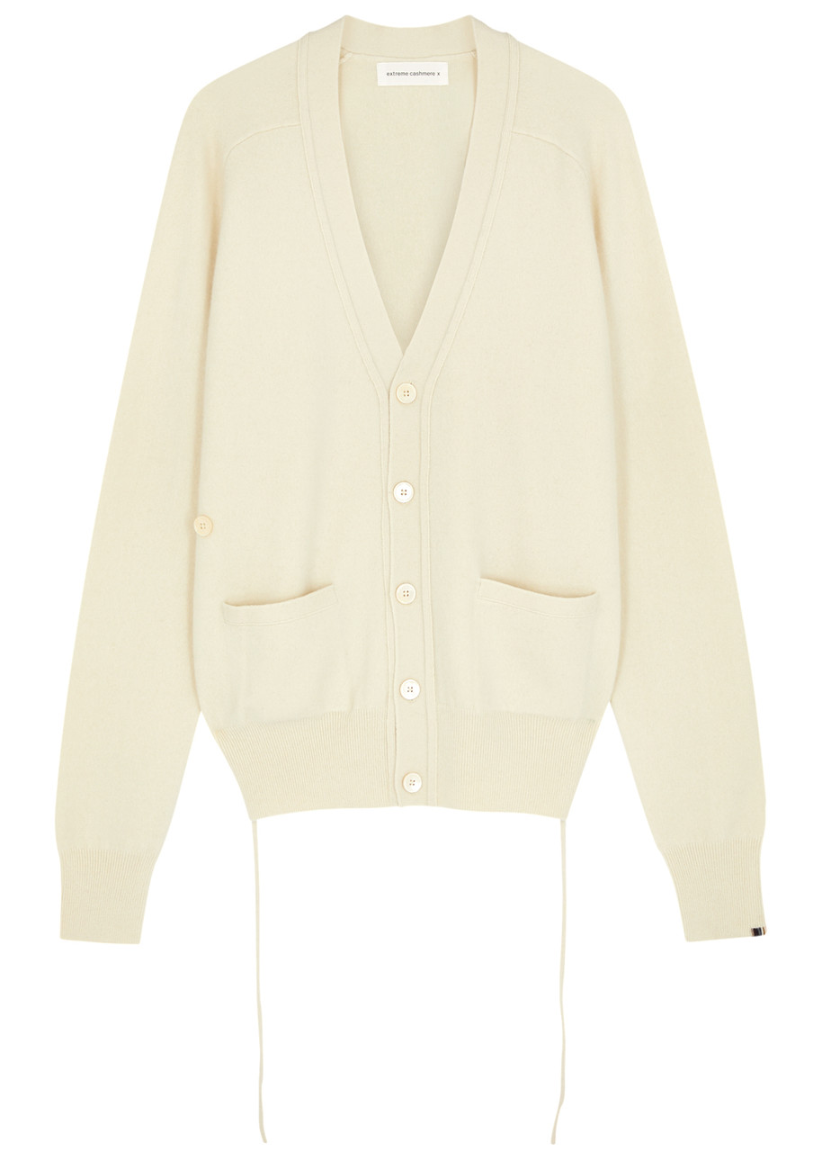 Extreme Cashmere N°185 Feike Cashmere-blend Cardigan In Neutral