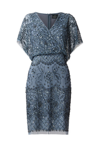 ADRIANNA PAPELL Beaded mesh blouson dress Harvey Nichols