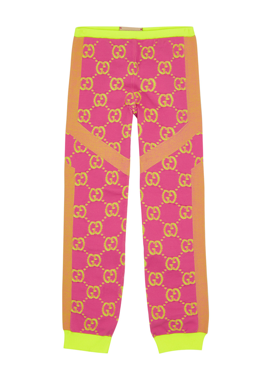 Gucci Kids Gg-intarsia Knitted Leggings - Pink & Other - M