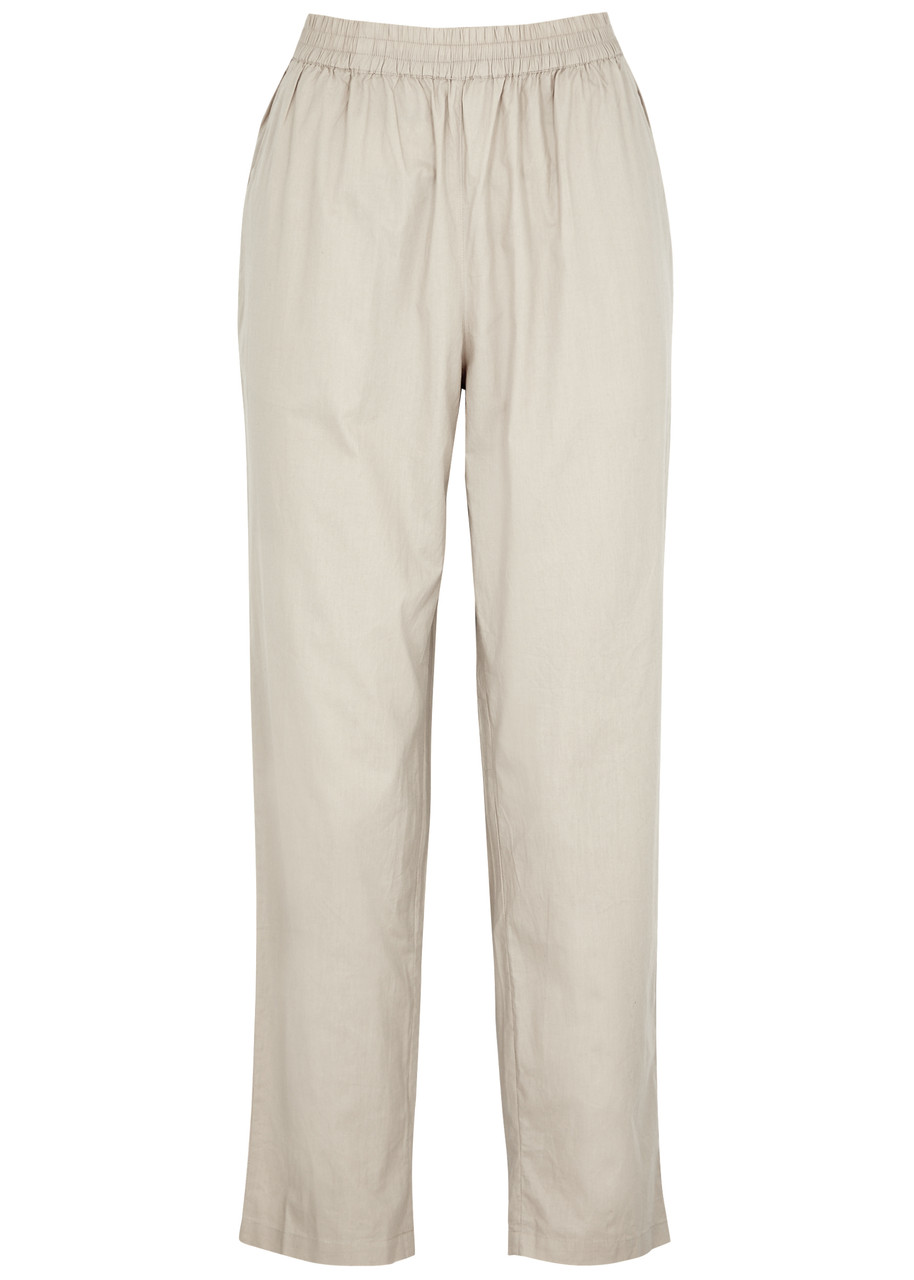 Shop Skall Studio Edgar Cotton-poplin Trousers In Light Grey