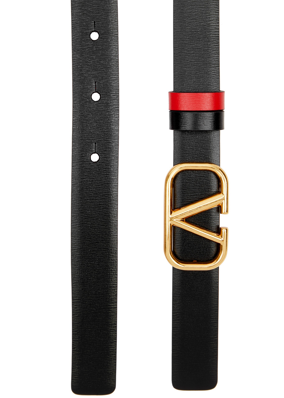Valentino Garavani Women Vlogo Signature Reversible Belt In Black And Red