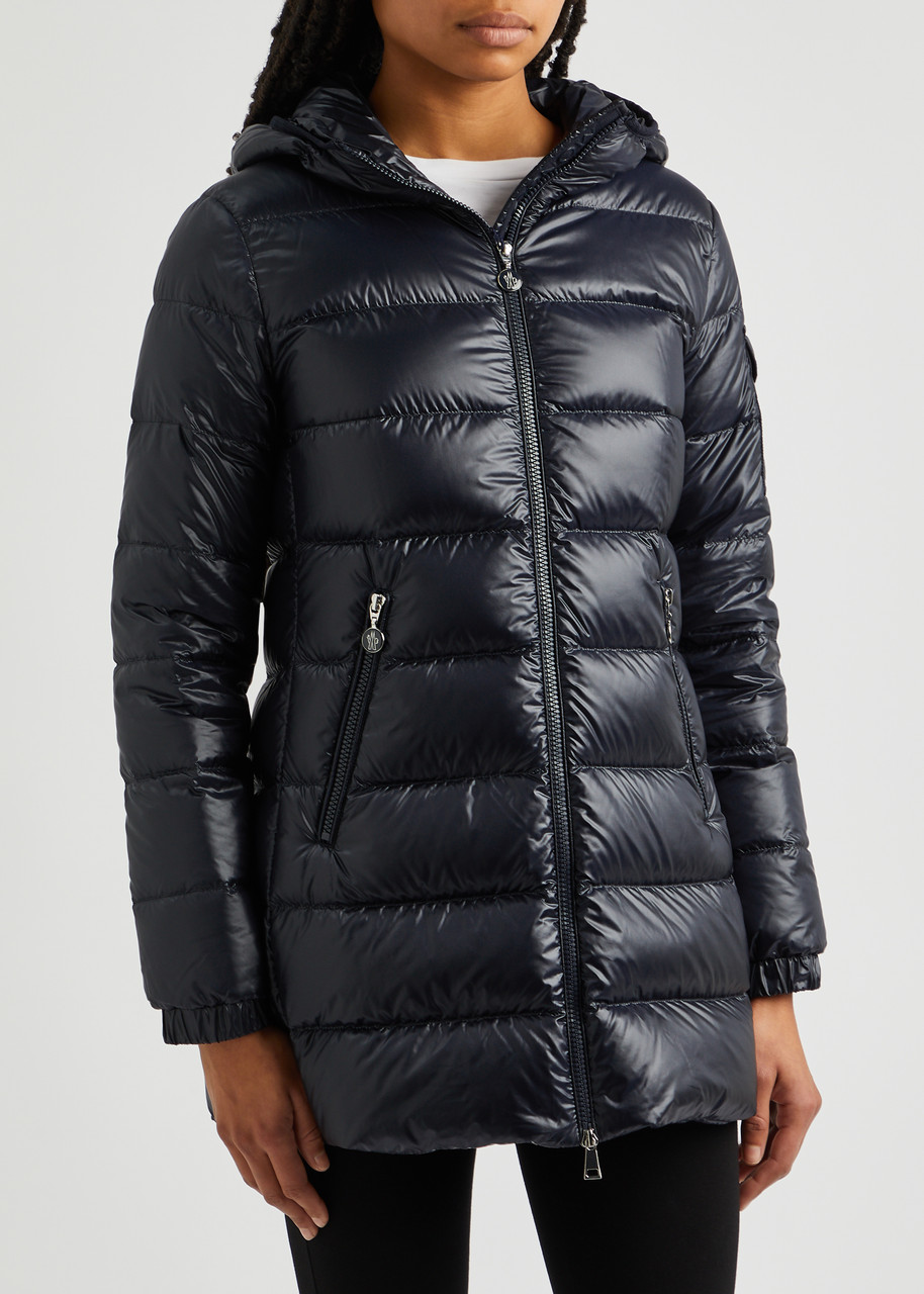  Moncler Glements Hooded Quilted Shell Coat - Navy - 2 