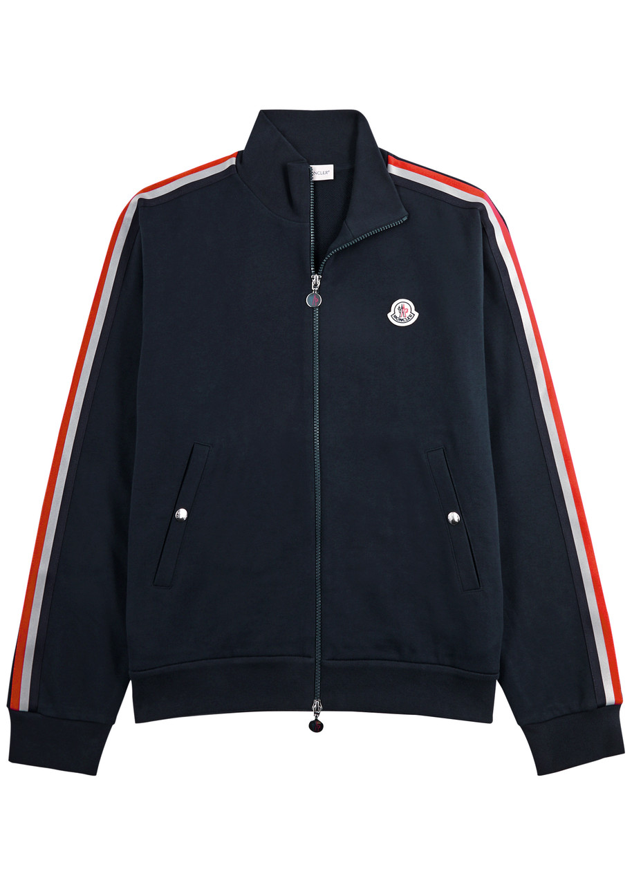 Moncler Striped Cotton Track Jacket - Navy - XL