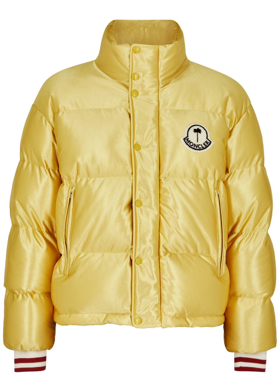 Moncler Genius 8 Moncler Palm Angels Keon Quilted Satin Jacket In Yellow