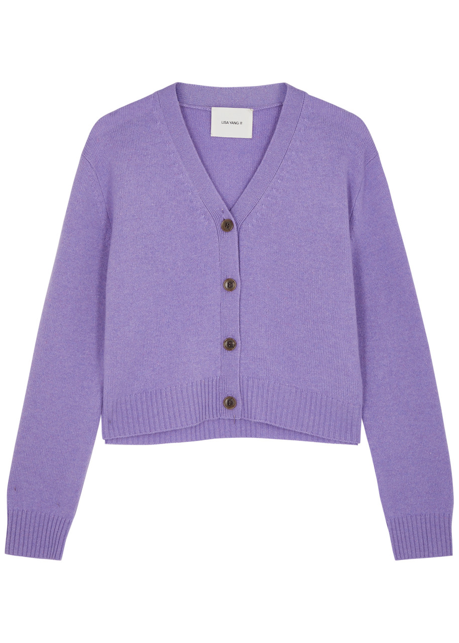 Lisa Yang Marion Cashmere Cardigan - Purple - 0 (UK 6