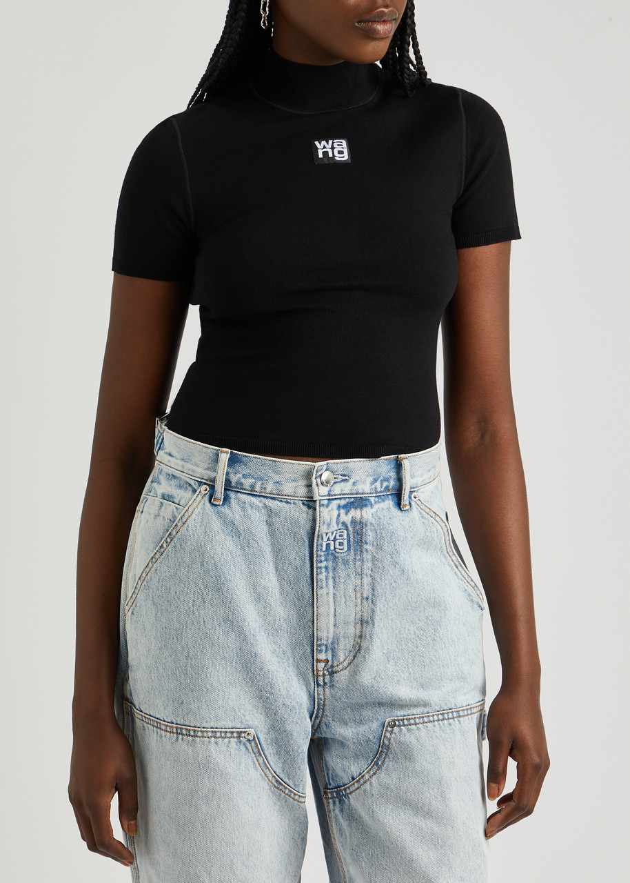  Alexanderwang.t Logo Knitted Top - Black - M (uk 12 / M) 