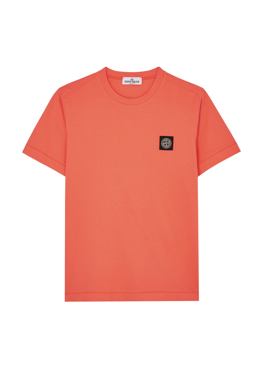 Stone Island Junior Stone Island Kids Logo Cotton T-shirt (10-12 Years) In Orange