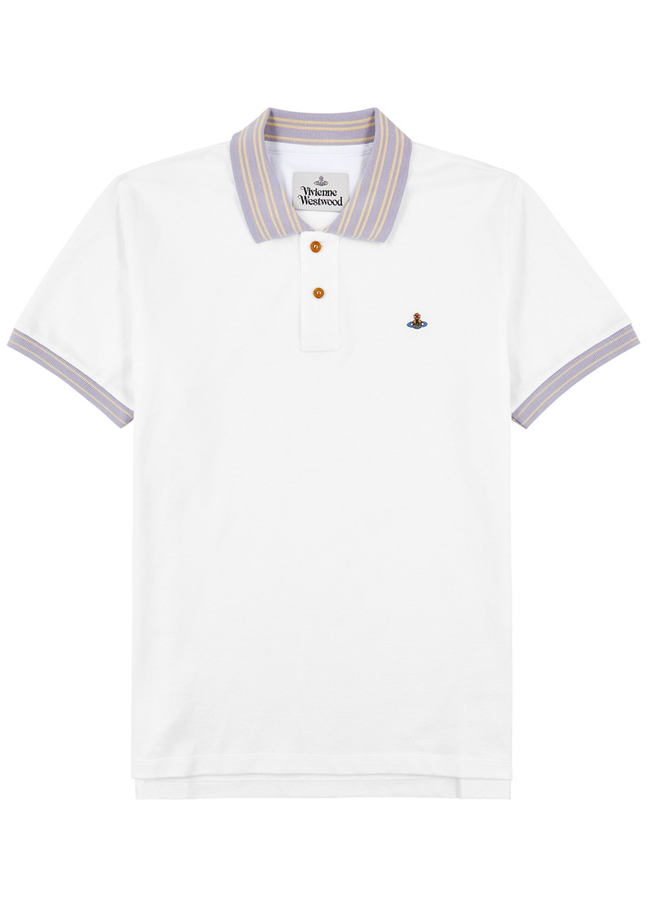 Vivienne Westwood Piqué Cotton Polo Shirt In White