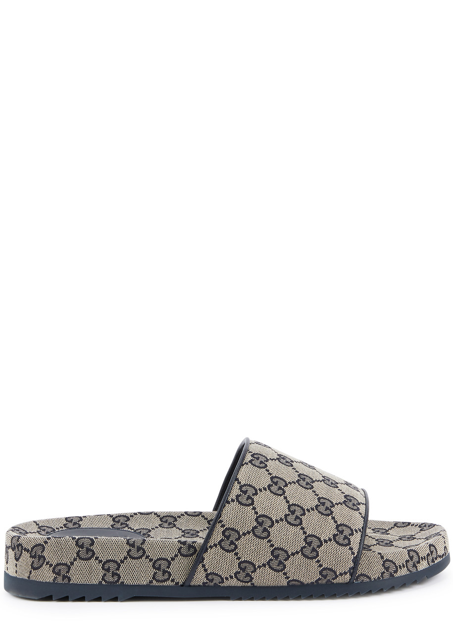 Gucci GG Monogram Canvas Sliders - Navy - 6