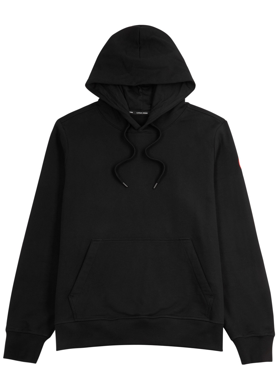Shop Canada Goose Huron Hooded Cotton Sweatshirt In Black