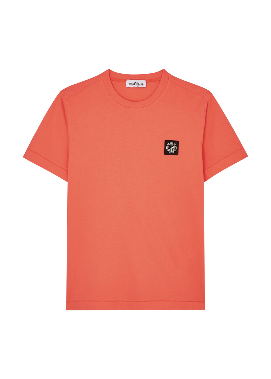 Stone Island Junior Stone Island Kids Logo Cotton T-shirt (14 Years) In Orange
