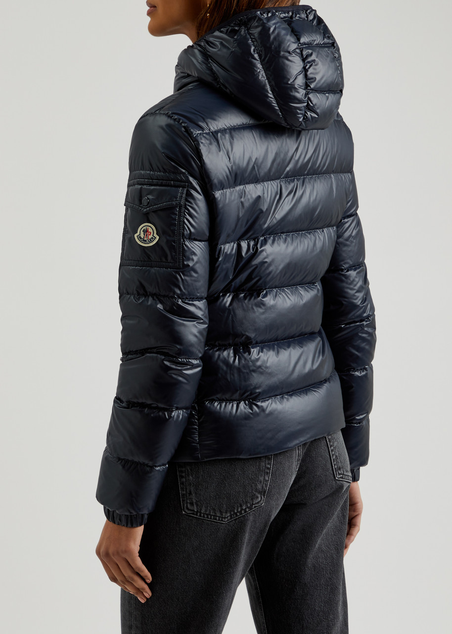  Moncler Gles Hooded Quilted Shell Jacket - Navy - S 