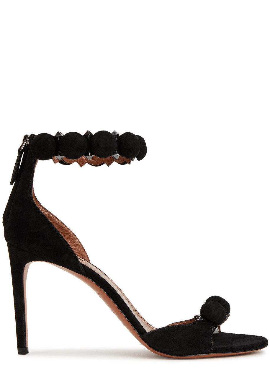 Alaïa Bombe 90 Heeled Women's Suede Designer Sandals Black UK5 - 5